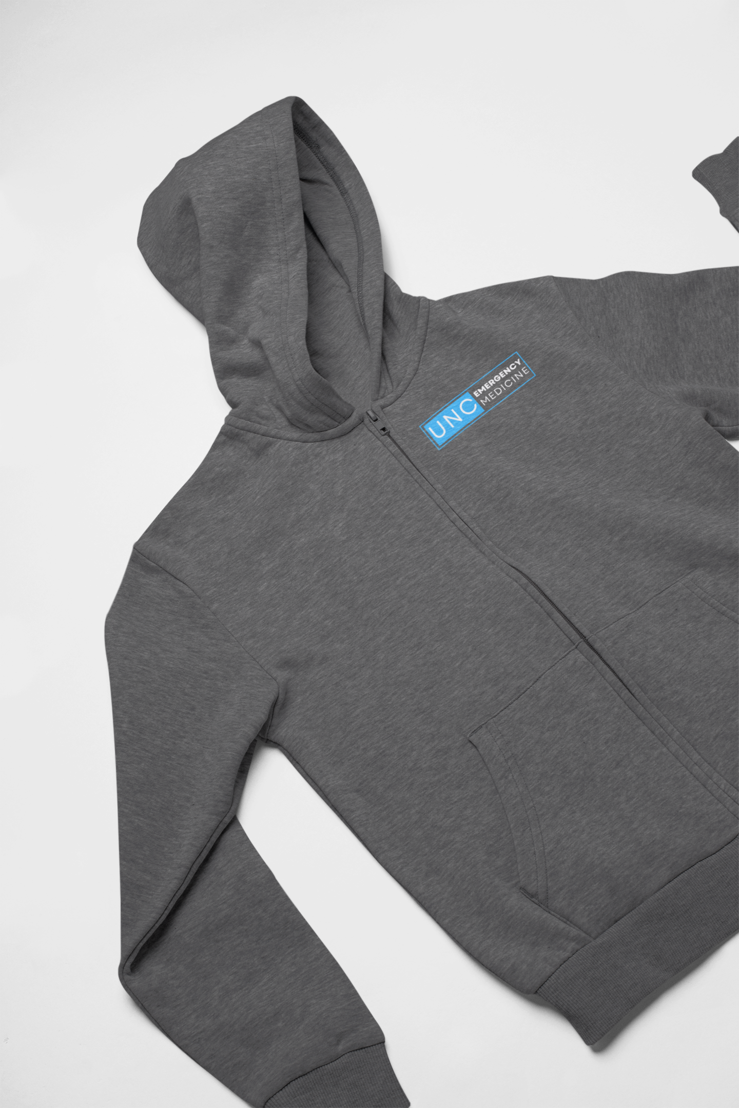 EMED Physician's Embroidered Heather Grey Zip Hoodie