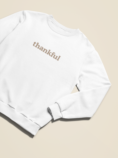 Thankful Embroidered Crew Neck Sweatshirt