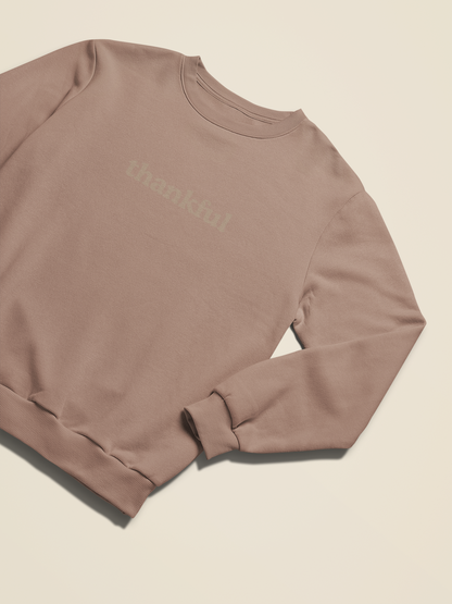 Thankful Embroidered Crew Neck Sweatshirt